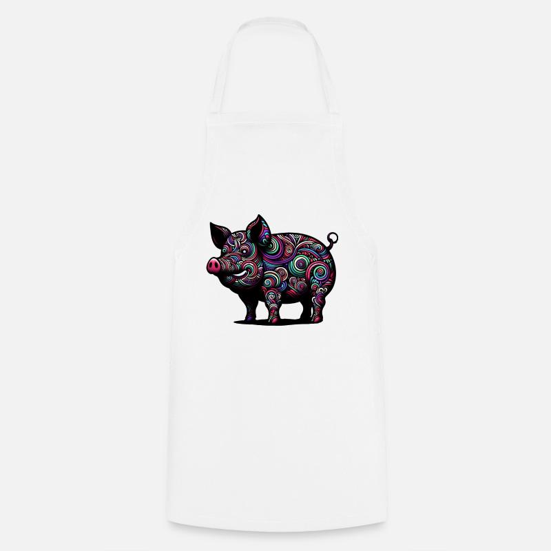 Colorful Pig - Cooking Apron - white