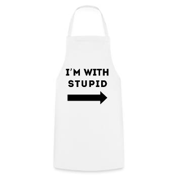 JE SUIS AVEC STUPIDE - Tablier de cuisine - blanc - Devant - AI Model Male 185 dark (185cm)