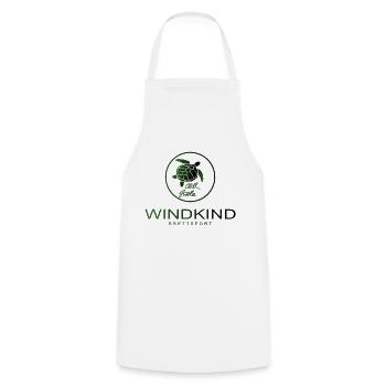 Chill toad green - Cooking Apron - white - Front - AI Model Male 185 dark (185cm)