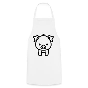cochon - Tablier de cuisine - blanc - Devant - AI Model Male 185 dark (185cm)