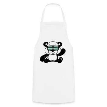 Panda Ours Cool - Tablier de cuisine - blanc - Devant - AI Model Male 185 dark (185cm)