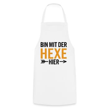 Bin mit der Hexe Funny Halloween - Kochschürze - Weiß - Vorne - AI Model Male 185 dark (185cm)