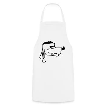 Chien Visage Méchant Dangereux Dents Monstre - Tablier de cuisine - blanc - Devant - AI Model Male 185 dark (185cm)