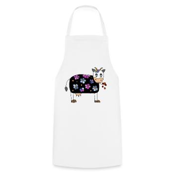 Cow - Cooking Apron - white - Front - AI Model Male 185 dark (185cm)