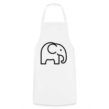 Elefant - Kochschürze - Weiß - Vorne - AI Model Male 185 dark (185cm)
