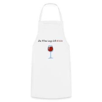 Zu Vino sag ich Wein - Kochschürze - Weiß - Vorne - AI Model Male 185 dark (185cm)