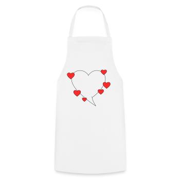 Speech bubble with hearts - Cooking Apron - white - Front - AI Model Male 185 dark (185cm)