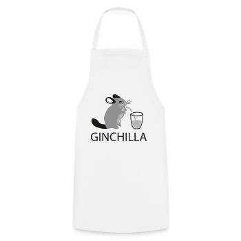 Ginchilla for Gin Chiller - Cooking Apron - white - Front - AI Model Male 185 dark (185cm)