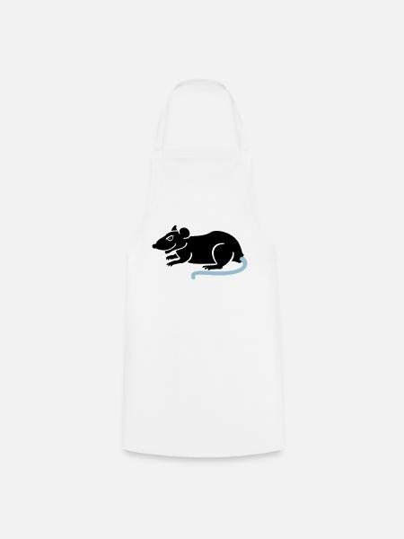 Ratte / rat (2c) - Kochschürze - Weiß