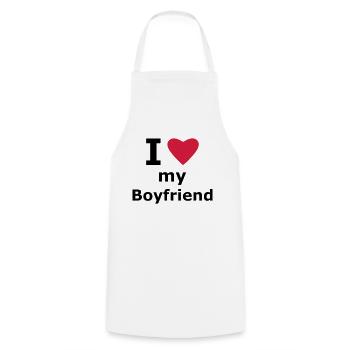 I love my boyfriend - Kochschürze - Weiß - Vorne - AI Model Male 185 dark (185cm)