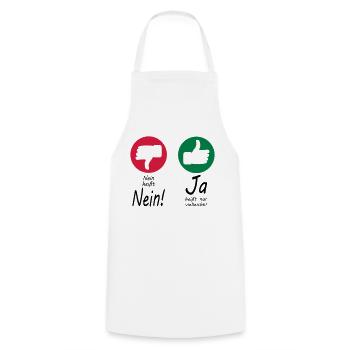 Nein heißt Nein + Daumen - Kochschürze - Weiß - Vorne - AI Model Male 185 dark (185cm)