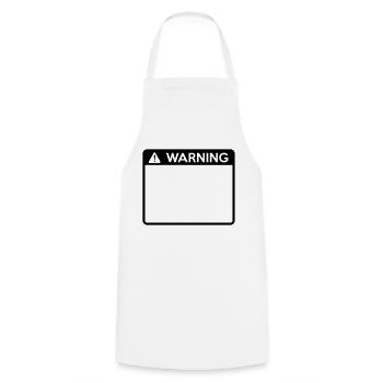 Warning Sign (1 colour) - Cooking Apron - white - Front - AI Model Male 185 dark (185cm)