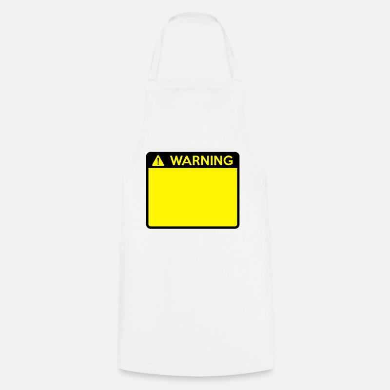 Warning Sign (2 colour) - Cooking Apron - white