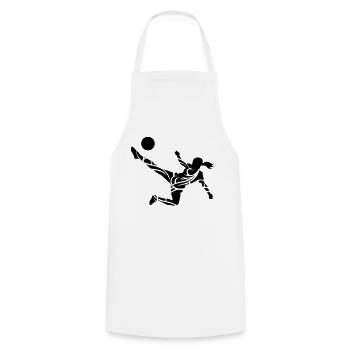 Soccer female eu - Cooking Apron - white - Front - AI Model Male 185 dark (185cm)