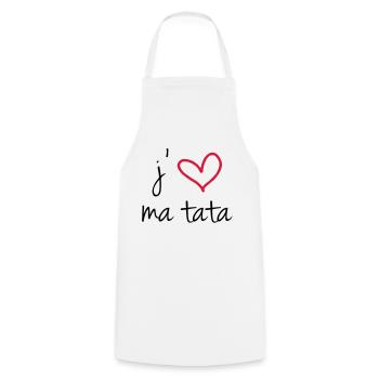 I love my tata - Cooking Apron - white - Front - AI Model Male 185 dark (185cm)