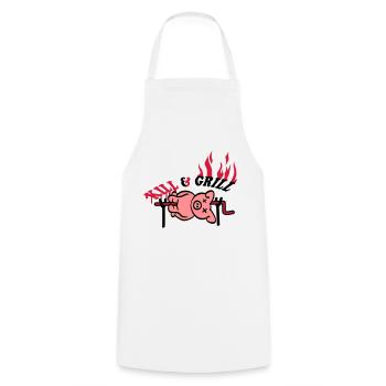 Kill And Grill Pig - Cooking Apron - white - Front - AI Model Male 185 dark (185cm)