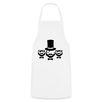 équipe 3 amis équipage fête monsieur cylindre chapeau monogrammé - Tablier de cuisine - blanc - Devant - AI Model Male 185 dark (185cm)
