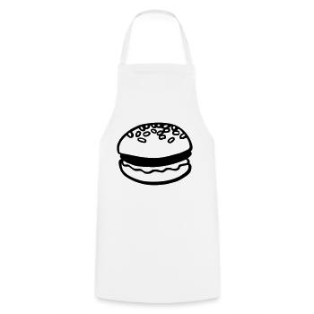 hamburger burger usa food retro design - Cooking Apron - white - Front - AI Model Male 185 dark (185cm)
