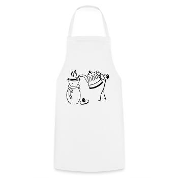 Barista - Kochschürze - Weiß - Vorne - AI Model Male 185 dark (185cm)