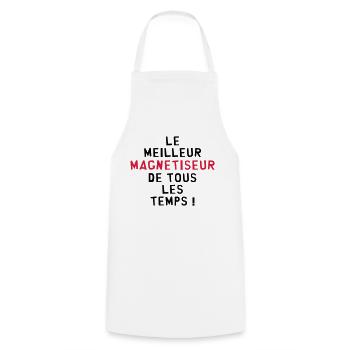 Magnétiseur / Radiesthésie / Rebouteux / Médecine - Tablier de cuisine - blanc - Devant - AI Model Male 185 dark (185cm)