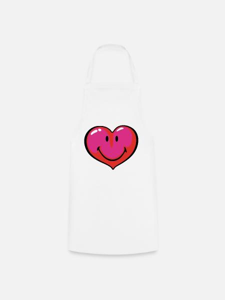Smiley Heart - Kochschürze - Weiß