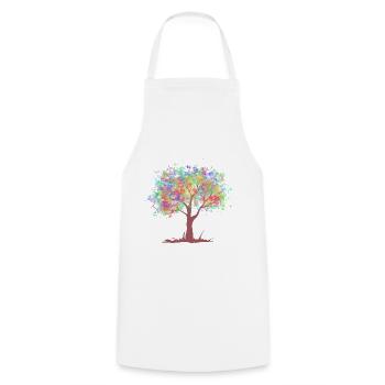 Tree with rainbow colors leaves - Cooking Apron - white - Front - AI Model Male 185 dark (185cm)