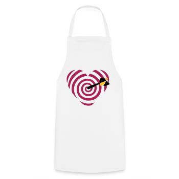 fléchettes de cible cardiaque - Tablier de cuisine - blanc - Devant - AI Model Male 185 dark (185cm)