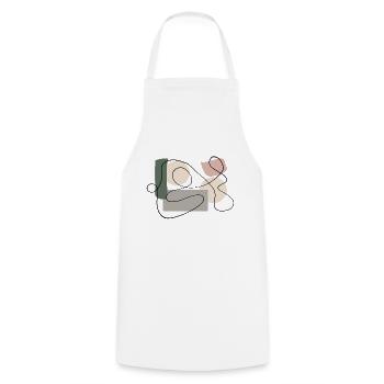 Line Art Shapes - Cooking Apron - white - Front - AI Model Male 185 dark (185cm)