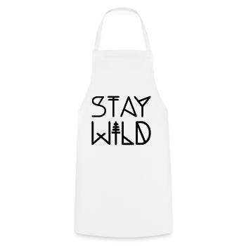 Stay Wild - Kochschürze - Weiß - Vorne - AI Model Male 185 dark (185cm)