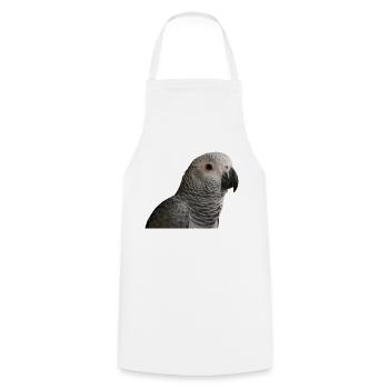Gray Parrot - Cooking Apron - white - Front - AI Model Male 185 dark (185cm)