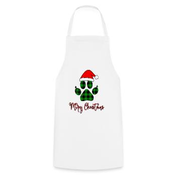 Merry Christmas paws Gift, Paws With santa hat tee - Cooking Apron - white - Front - AI Model Male 185 dark (185cm)