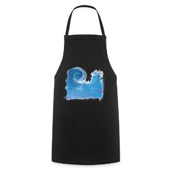 Wave Graphics - Cooking Apron - black - Front - AI Model Male 185 dark (185cm)