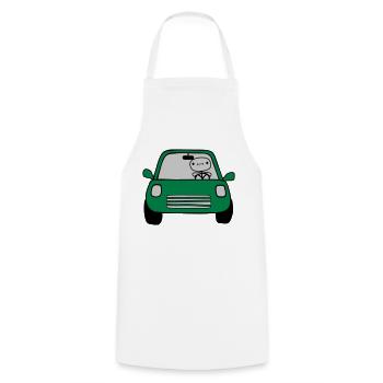 Fahrer Comic Auto - Kochschürze - Weiß - Vorne - AI Model Male 185 dark (185cm)
