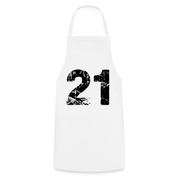 21 - Cooking Apron - white - Front - AI Model Male 185 dark (185cm)