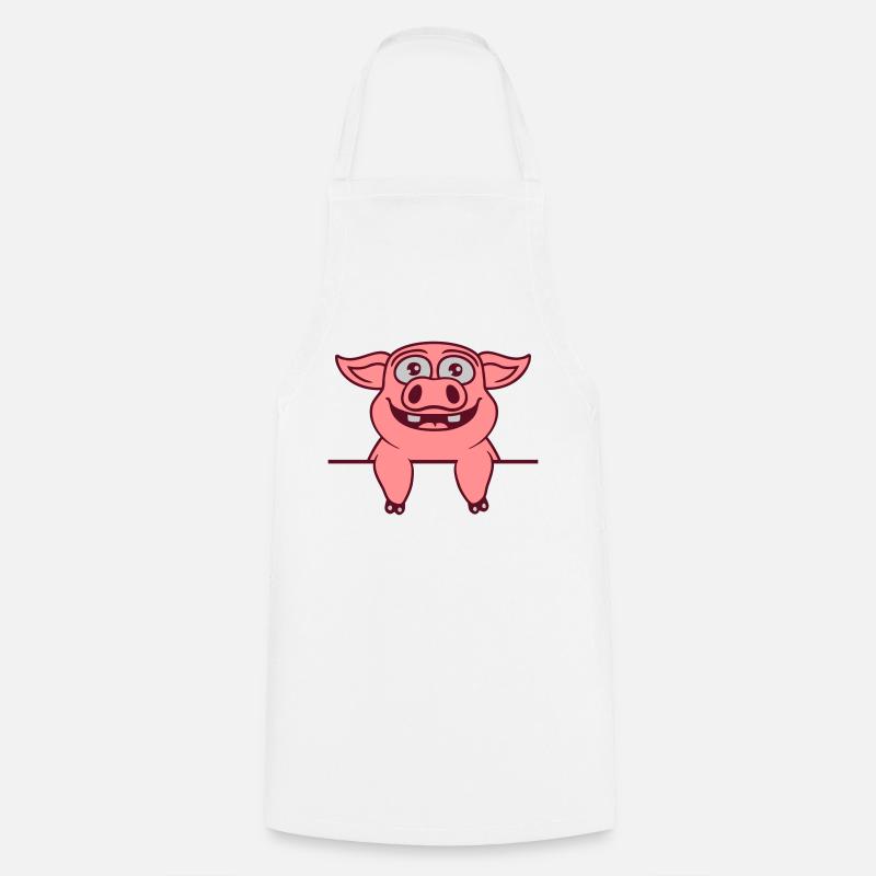 Stable Pig Insérer du texte - Tablier de cuisine - blanc