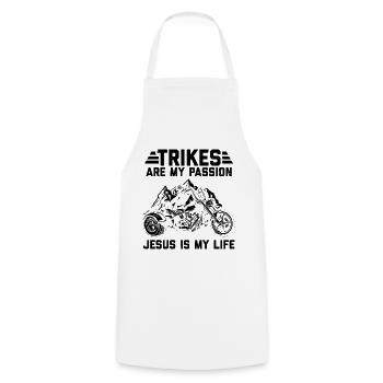 Trike Motorcycle | Trikes Triker Motorcycles Gift - Cooking Apron - white - Front - AI Model Male 185 dark (185cm)