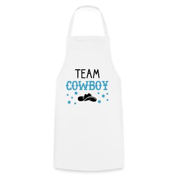 Team Cowboy Announcement Baby Shower - Tablier de cuisine - blanc - Devant - AI Model Male 185 dark (185cm)