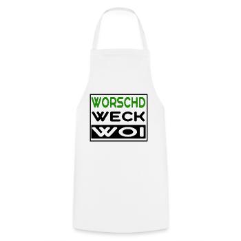 Worschd Weck Woi Wurst Brötchen Wein Pfalzshirt - Kochschürze - Weiß - Vorne - AI Model Male 185 dark (185cm)