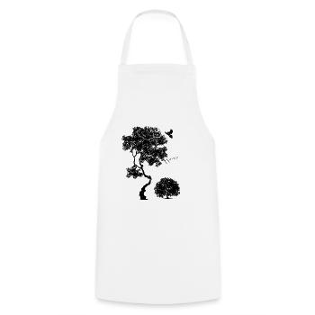 Forêt, Oiseaux arboricoles, Nature, Graphisme pour hommes, Arbres - Tablier de cuisine - blanc - Devant - AI Model Male 185 dark (185cm)