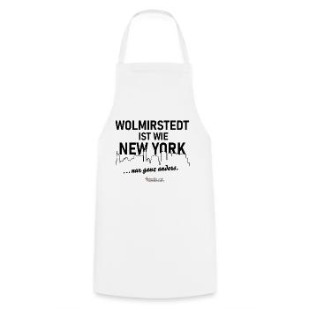 Wolmirstedt ist wie New York - Kochschürze - Weiß - Vorne - AI Model Male 185 dark (185cm)