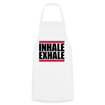 inhale exhale yoga quote - Cooking Apron - white - Front - AI Model Male 185 dark (185cm)