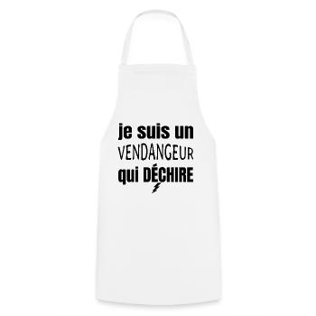 vendangeur qui déchire - Tablier de cuisine - blanc - Devant - AI Model Male 185 dark (185cm)