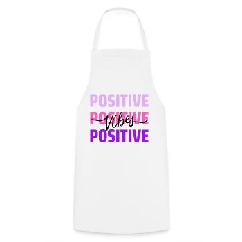 Positive Vibes - Cooking Apron - white - Front - AI Model Male 185 dark (185cm)