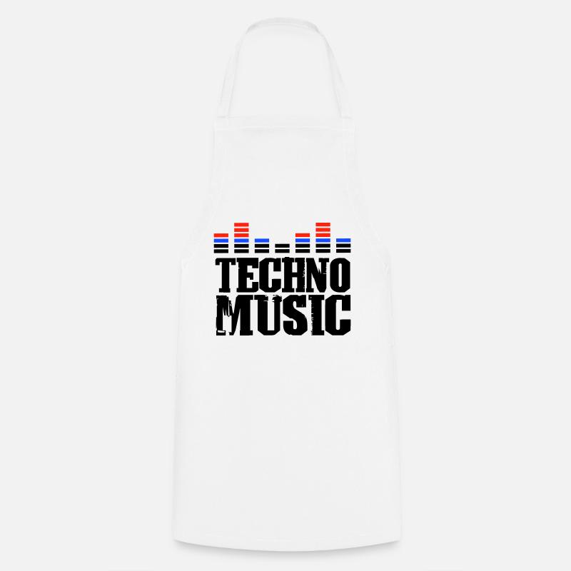 Techno Music - Kochschürze - Weiß