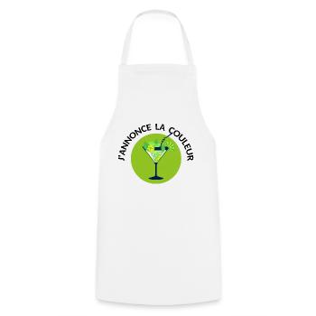 annonce couleur vert mojito morito alcool humour - Tablier de cuisine - blanc - Devant - AI Model Male 185 dark (185cm)