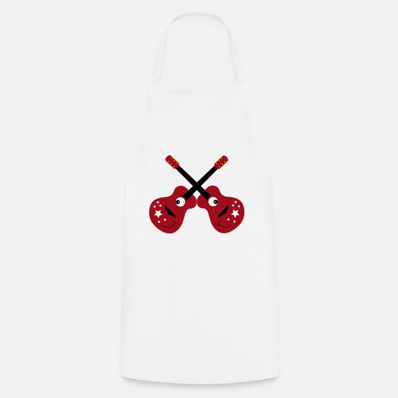 Smiling double guitars - Cooking Apron - white