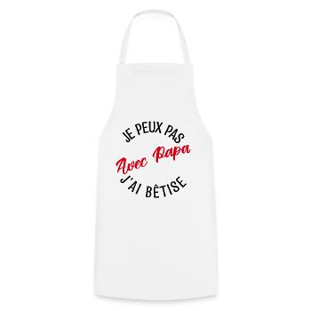 Cadeau papa. cadeau père. cadeau papa de l'année. - Tablier de cuisine - blanc - Devant - AI Model Male 185 dark (185cm)
