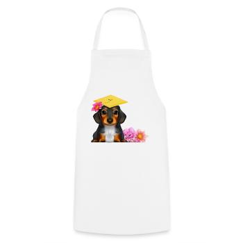 Bachelor Dachshund School Leaving Certificate Studies Dogs - Cooking Apron - white - Front - AI Model Male 185 dark (185cm)