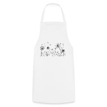 Fleurs minimalistes - Tablier de cuisine - blanc - Devant - AI Model Male 185 dark (185cm)