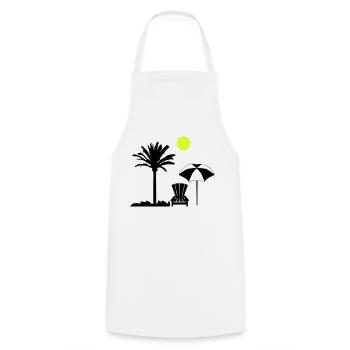 Palm Tree Deck Chair - Cooking Apron - white - Front - AI Model Male 185 dark (185cm)